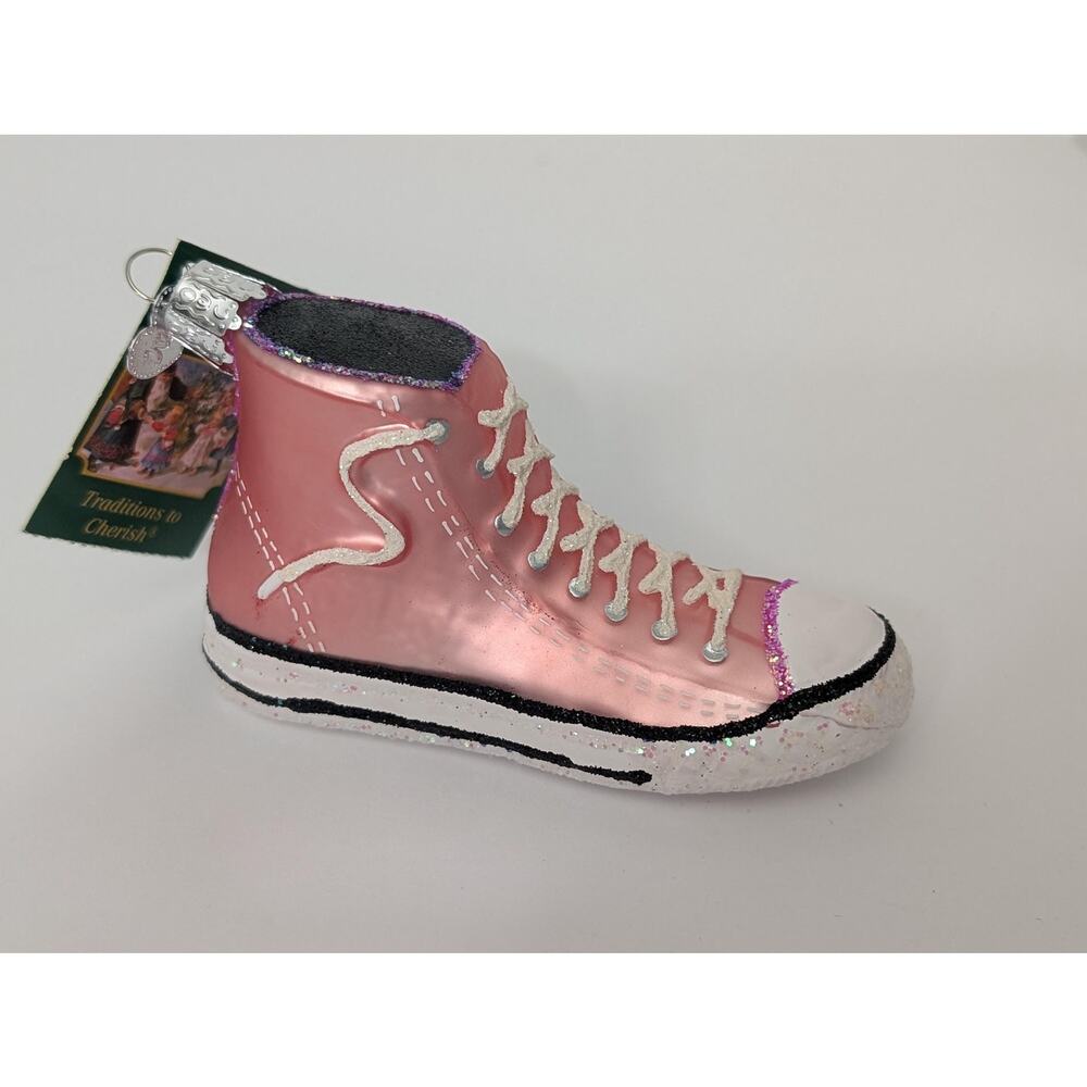 Old World Christmas Pink High-Top Sneaker Glass Ornament Retro 2019